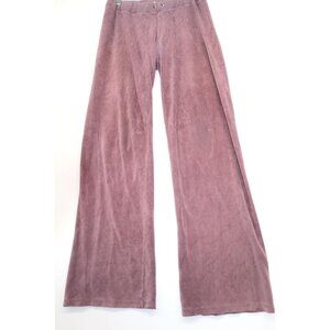 Vintage Retro Thrashed Y2K Juicy Couture Purple Velour Wide-Leg Pants S